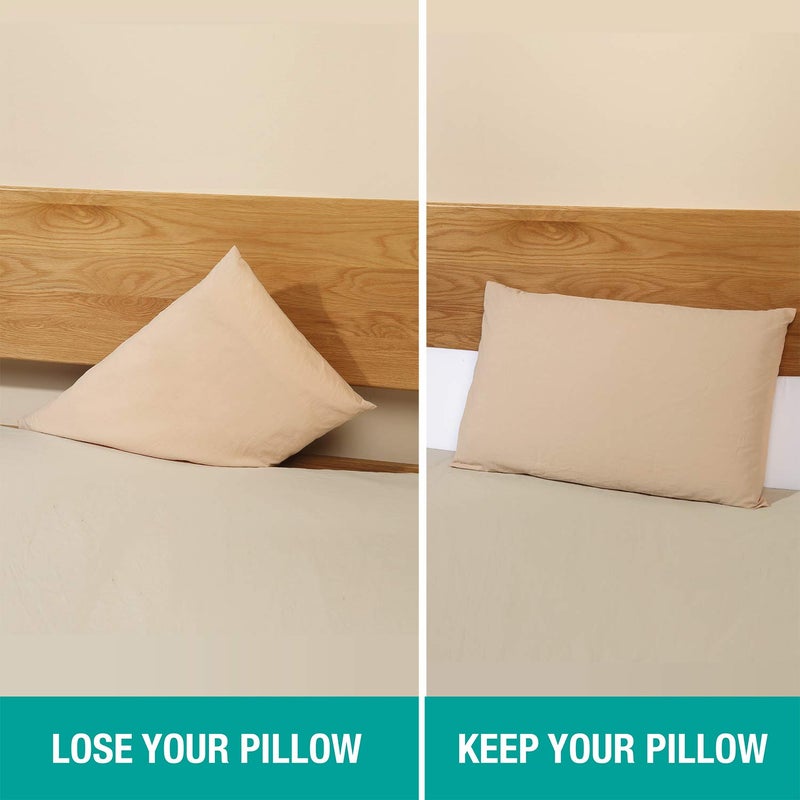 Vekkia Full Bed Wedge Pillow for Headboard â€“ High-Density Foam Fills Gaps (0-5.5") Between Mattress and Headboard, Wedge Pillow with Pockets for Phone & Remotes, Washable Cover â€“ (White) - Image 2
